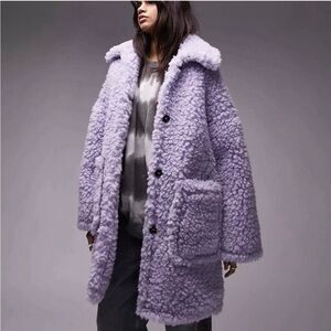 Topshop faux fur teddy coat